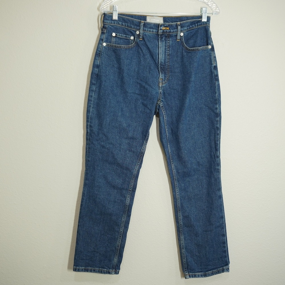 Everlane Women's 29 Short The Original Cheeky Jean Blue High Rise Straight Leg